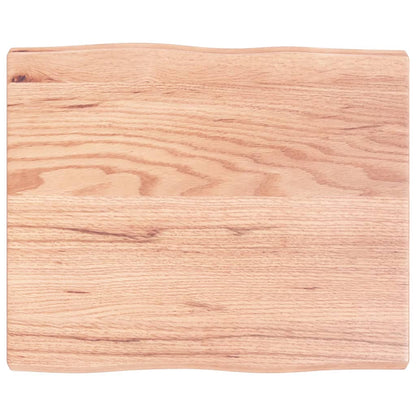 Tafelblad Natuurlijke Rand 60X50X(2-4) Cm Eikenhout Lichtbruin 60 x 50 x 4 cm