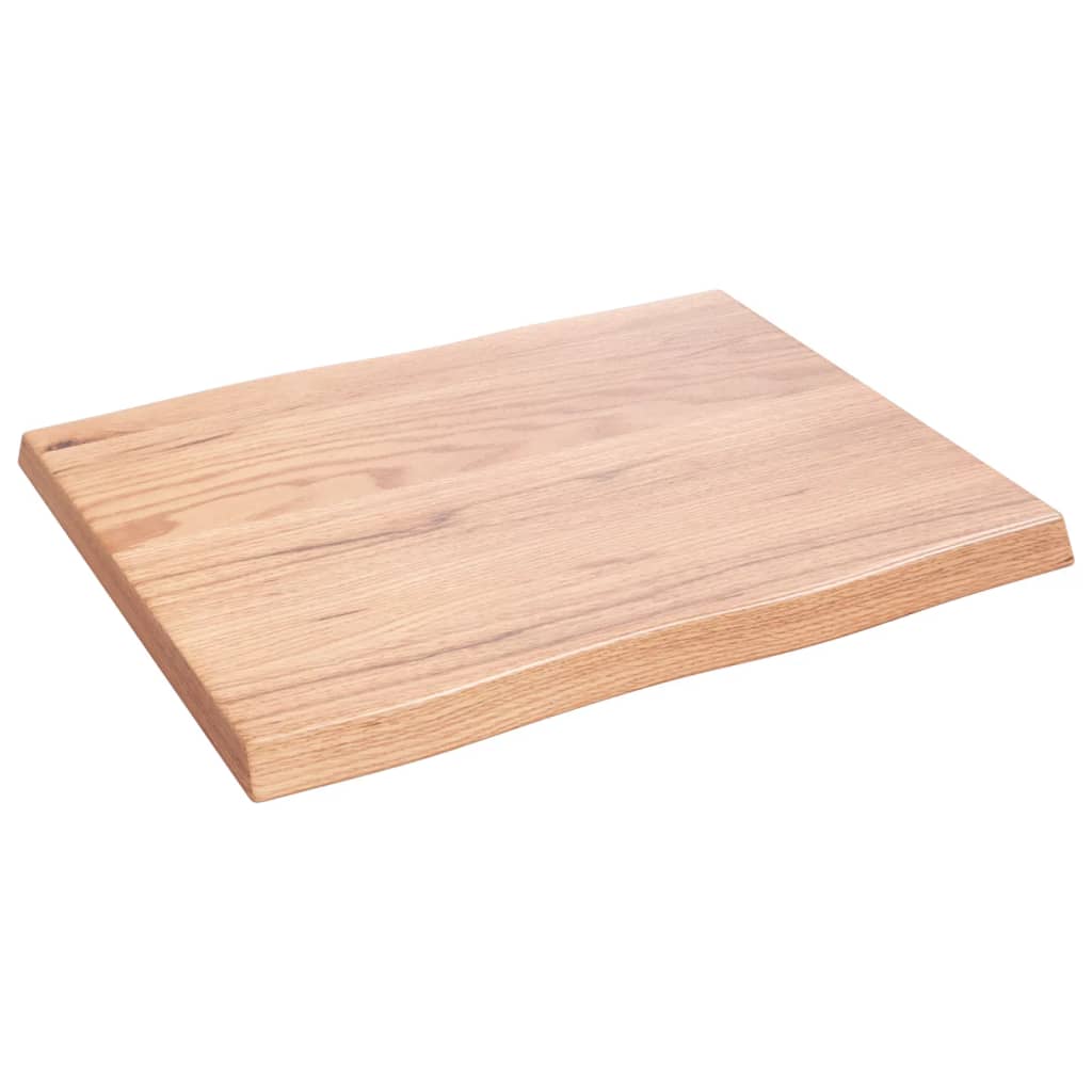 Tafelblad Natuurlijke Rand 60X50X(2-4) Cm Eikenhout Lichtbruin 60 x 50 x 4 cm
