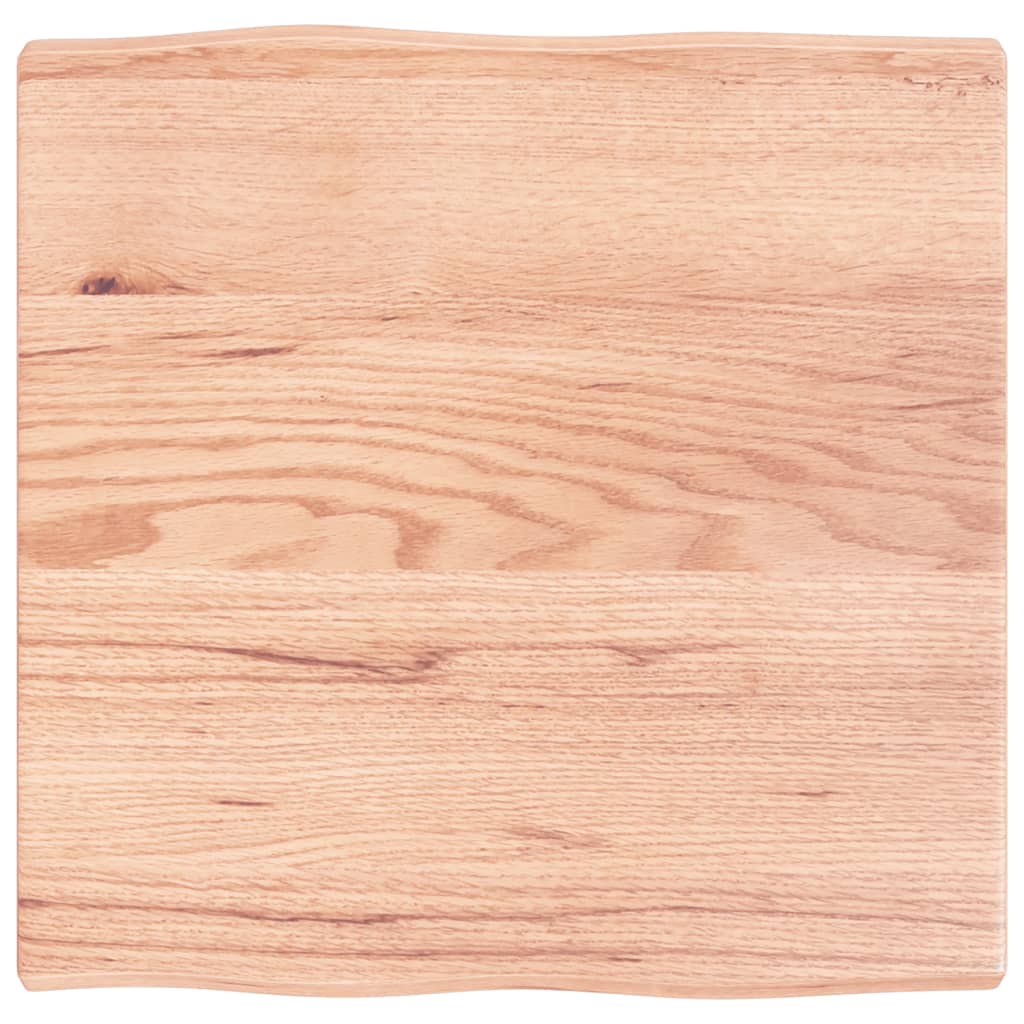 Tafelblad Natuurlijke Rand 60X60X(2-4) Cm Eikenhout Lichtbruin 60 x 60 x 4 cm