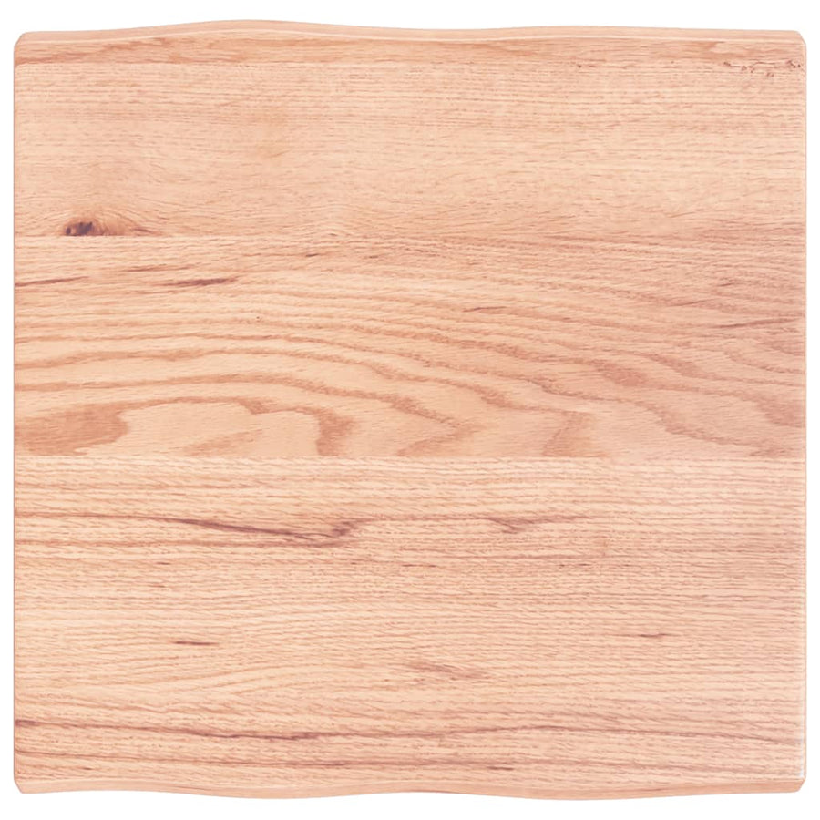 Tafelblad Natuurlijke Rand 60X60X(2-4) Cm Eikenhout Lichtbruin 60 x 60 x 4 cm