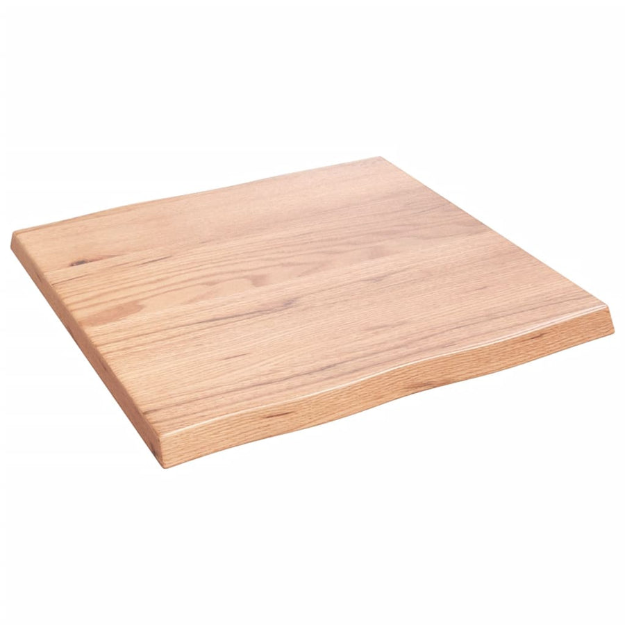 Tafelblad Natuurlijke Rand 60X60X(2-4) Cm Eikenhout Lichtbruin 60 x 60 x 4 cm