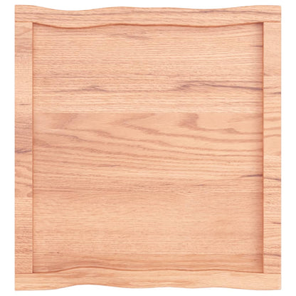 Tafelblad Natuurlijke Rand 60X60X(2-4) Cm Eikenhout Lichtbruin 60 x 60 x 4 cm