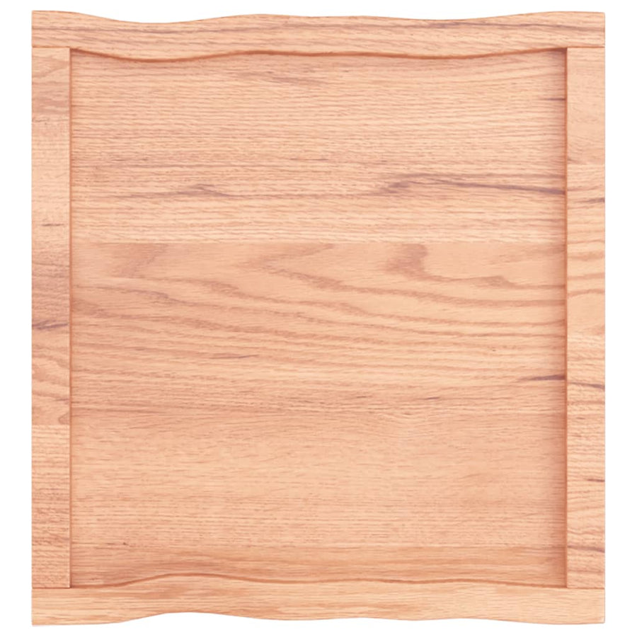 Tafelblad Natuurlijke Rand 60X60X(2-4) Cm Eikenhout Lichtbruin 60 x 60 x 4 cm