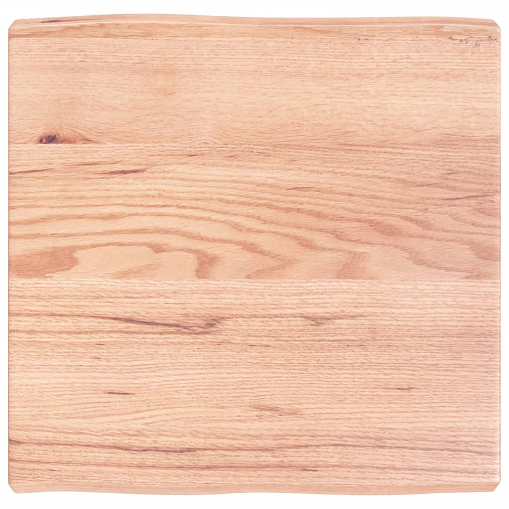Tafelblad Natuurlijke Rand 60X60X(2-6) Cm Eikenhout Lichtbruin 60 x 60 x 6 cm