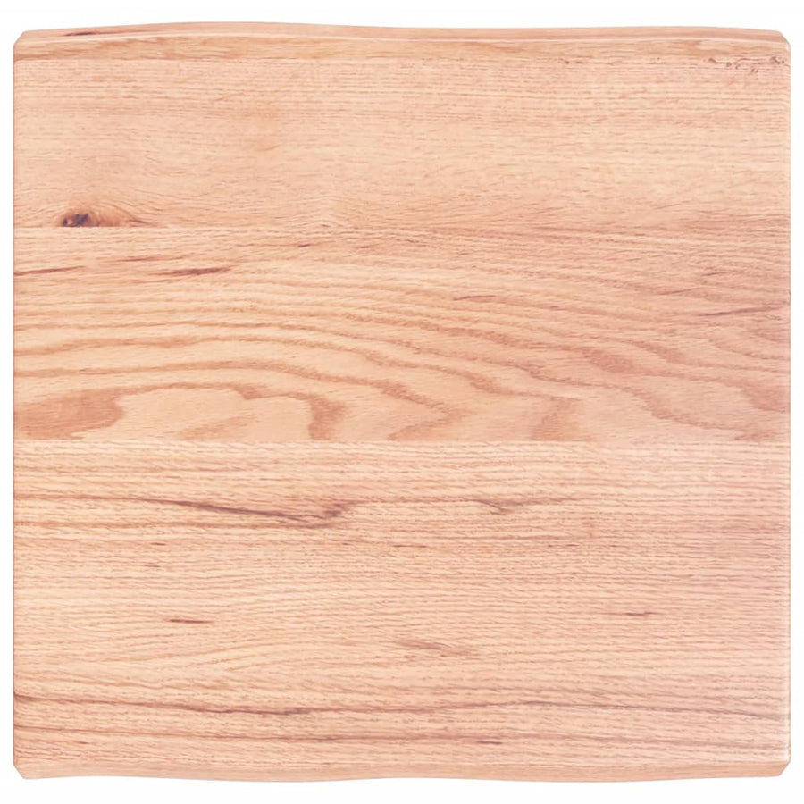 Tafelblad Natuurlijke Rand 60X60X(2-6) Cm Eikenhout Lichtbruin 60 x 60 x 6 cm