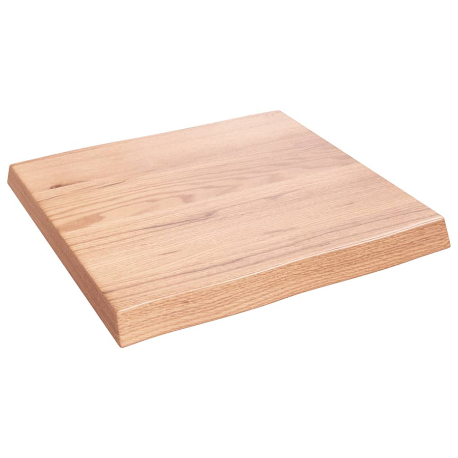 Tafelblad Natuurlijke Rand 60X60X(2-6) Cm Eikenhout Lichtbruin 60 x 60 x 6 cm
