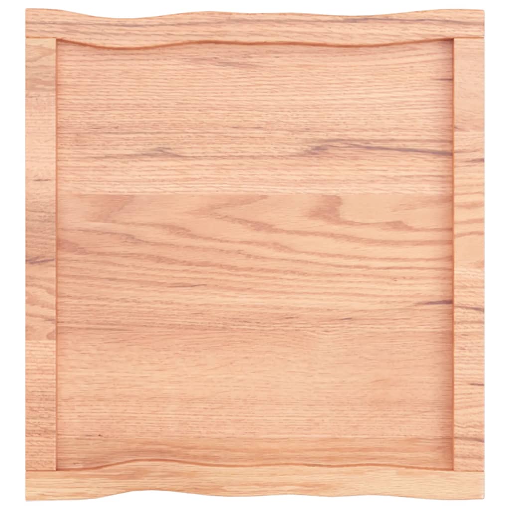 Tafelblad Natuurlijke Rand 60X60X(2-6) Cm Eikenhout Lichtbruin 60 x 60 x 6 cm