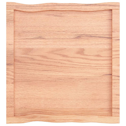 Tafelblad Natuurlijke Rand 60X60X(2-6) Cm Eikenhout Lichtbruin 60 x 60 x 6 cm