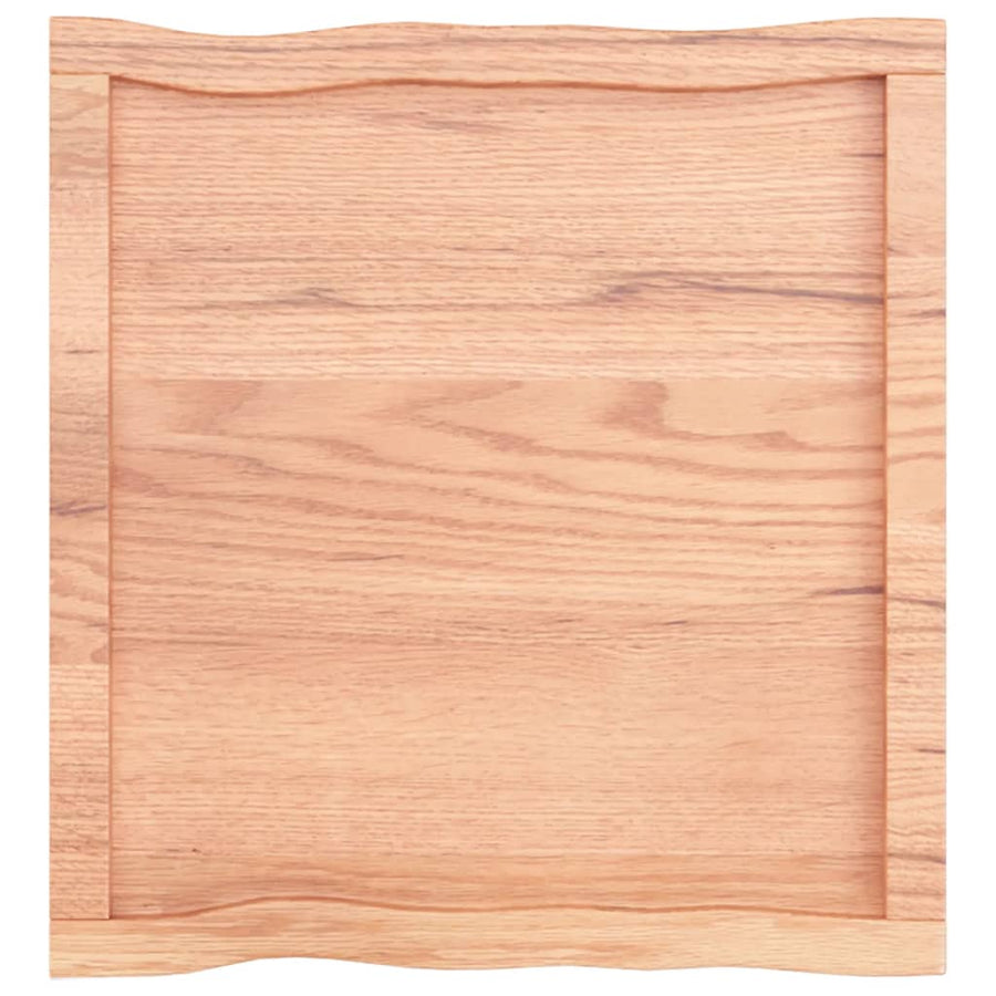 Tafelblad Natuurlijke Rand 60X60X(2-6) Cm Eikenhout Lichtbruin 60 x 60 x 6 cm