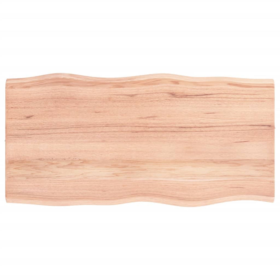 Tafelblad Natuurlijke Rand Eikenhout Lichtbruin 80 x 40 x 2 cm