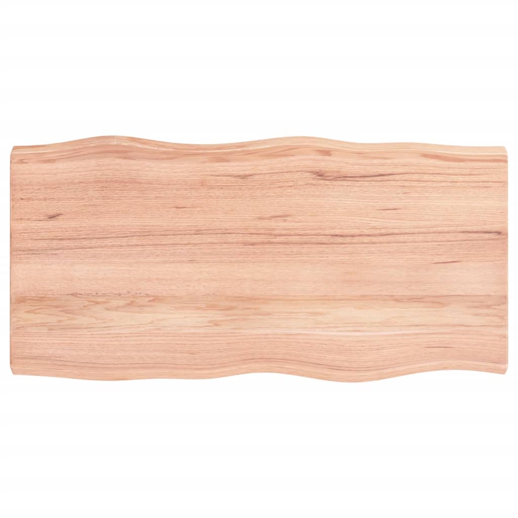 Tafelblad Natuurlijke Rand 80X40X(2-4) Cm Eikenhout Lichtbruin 80 x 40 x 4 cm