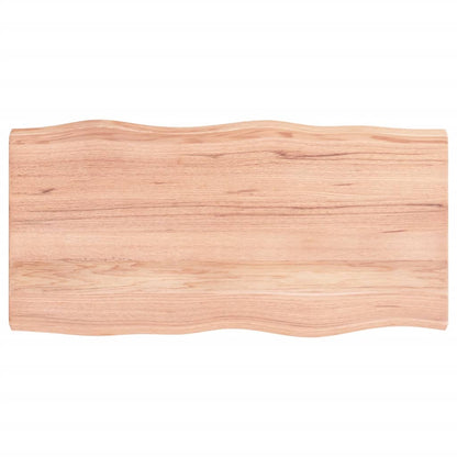 Tafelblad Natuurlijke Rand 80X40X(2-4) Cm Eikenhout Lichtbruin 80 x 40 x 4 cm