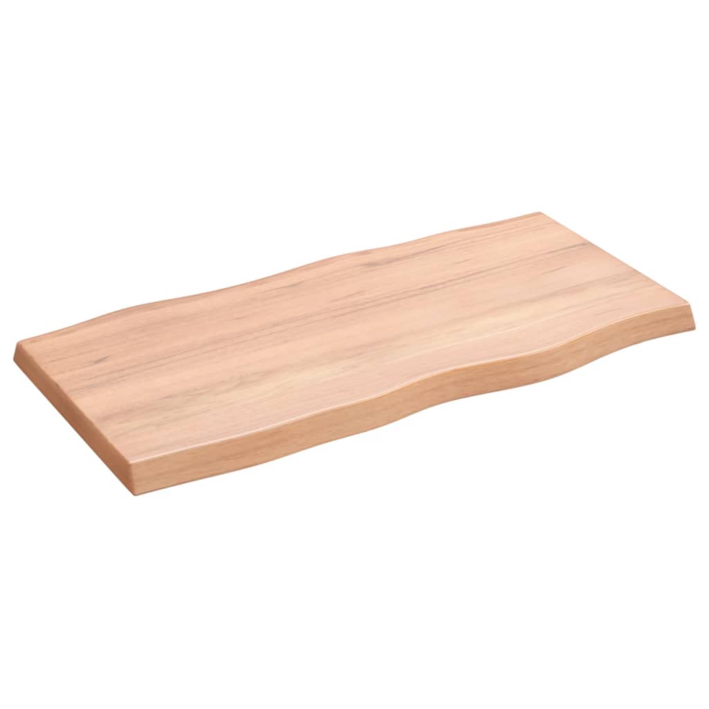 Tafelblad Natuurlijke Rand 80X40X(2-4) Cm Eikenhout Lichtbruin 80 x 40 x 4 cm