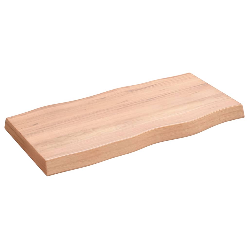 Tafelblad Natuurlijke Rand 80X40X(2-6) Cm Eikenhout Lichtbruin 80 x 40 x 6 cm