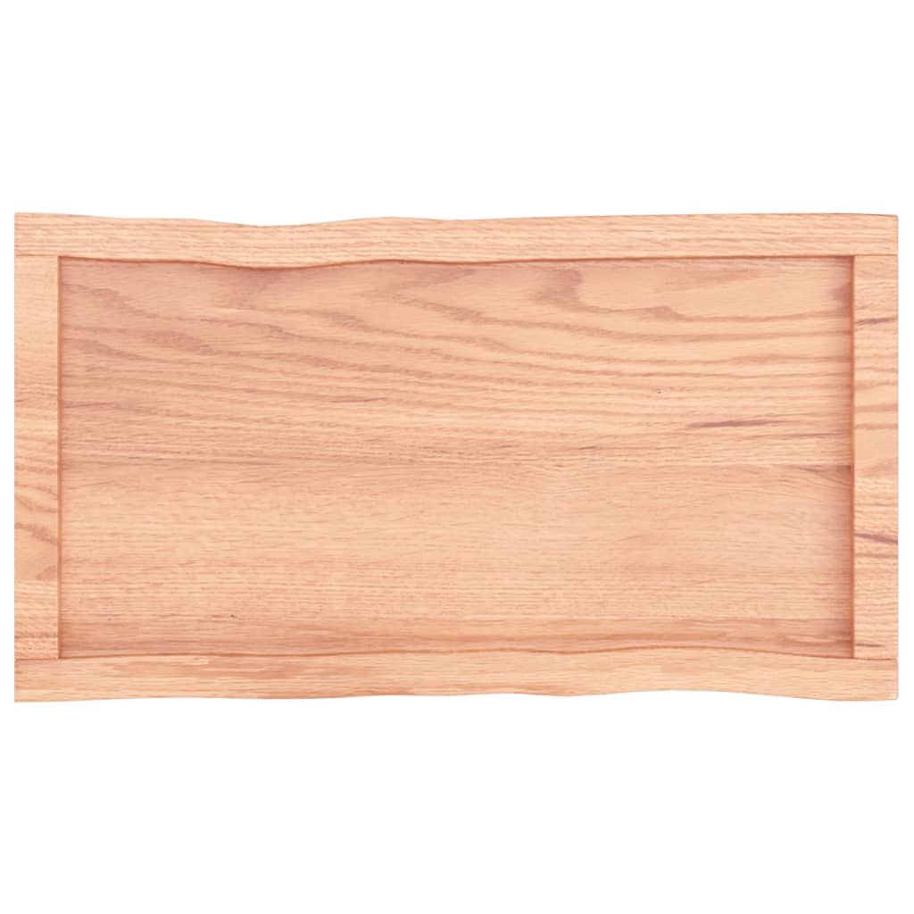 Tafelblad Natuurlijke Rand 80X40X(2-6) Cm Eikenhout Lichtbruin 80 x 40 x 6 cm