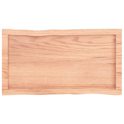 Tafelblad Natuurlijke Rand 80X40X(2-6) Cm Eikenhout Lichtbruin 80 x 40 x 6 cm