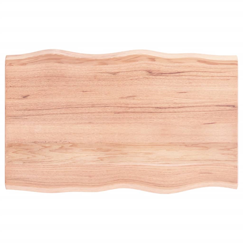 Tafelblad Natuurlijke Rand Eikenhout Lichtbruin 80 x 50 x 2 cm