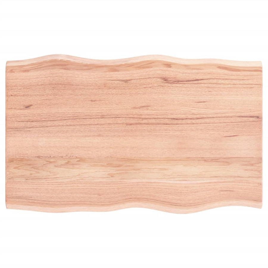 Tafelblad Natuurlijke Rand Eikenhout Lichtbruin 80 x 50 x 2 cm