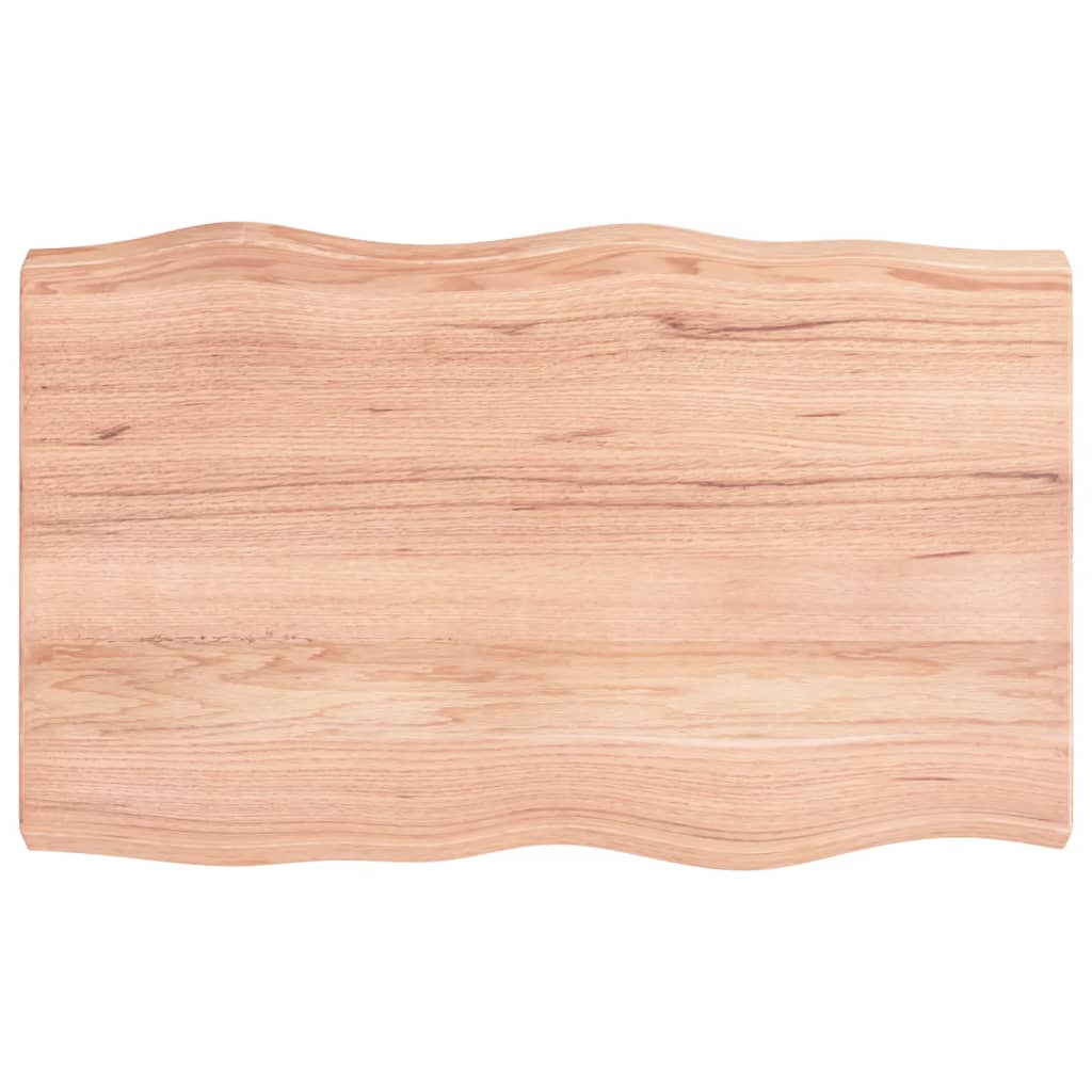 Tafelblad Natuurlijke Rand 80X50X(2-6) Cm Eikenhout Lichtbruin 80 x 50 x 6 cm