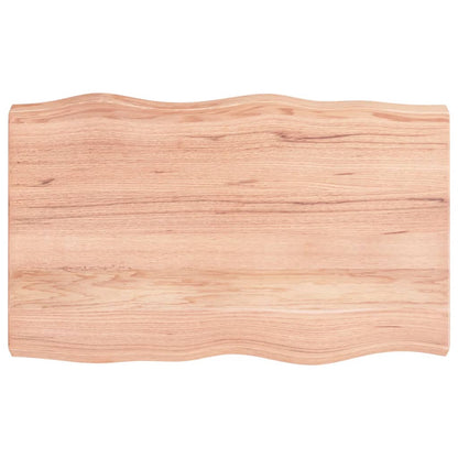 Tafelblad Natuurlijke Rand 80X50X(2-6) Cm Eikenhout Lichtbruin 80 x 50 x 6 cm