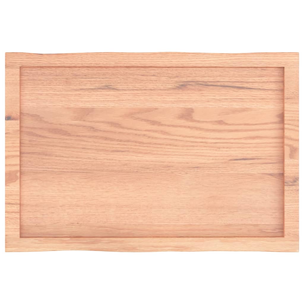 Tafelblad Natuurlijke Rand 80X50X(2-6) Cm Eikenhout Lichtbruin 80 x 50 x 6 cm