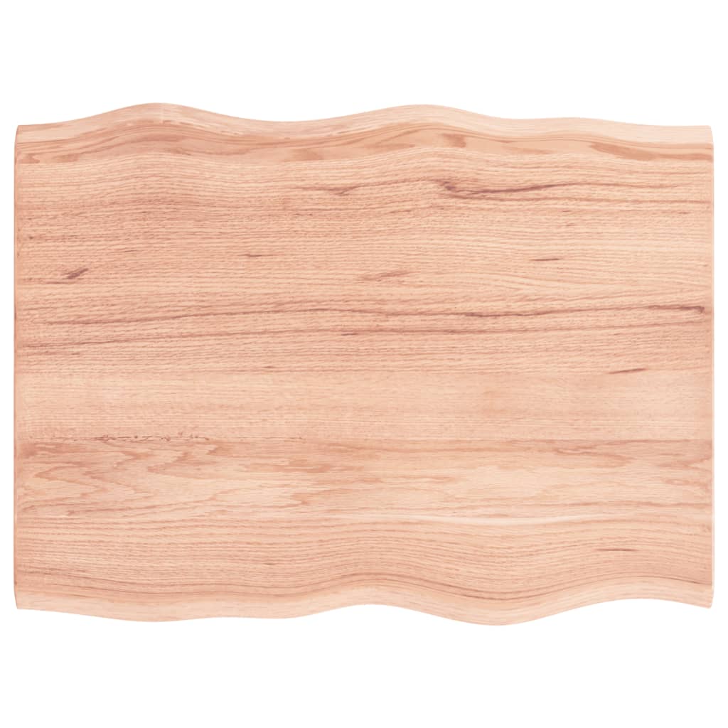 Tafelblad Natuurlijke Rand Eikenhout Lichtbruin 80 x 60 x 2 cm