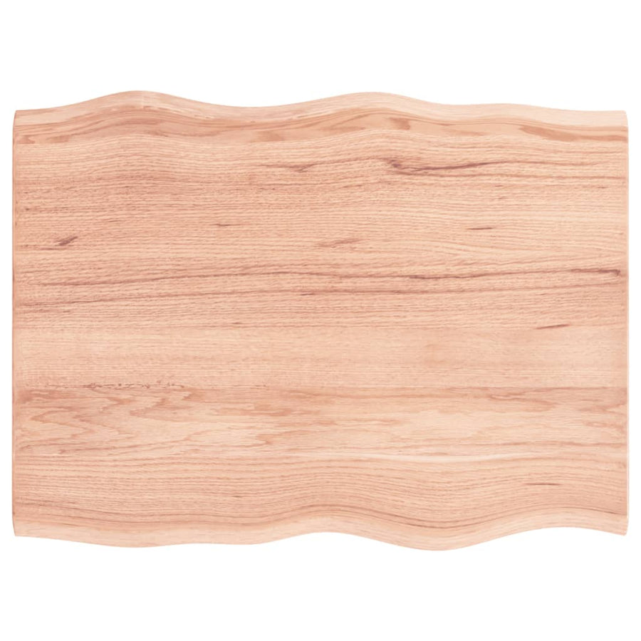 Tafelblad Natuurlijke Rand Eikenhout Lichtbruin 80 x 60 x 2 cm