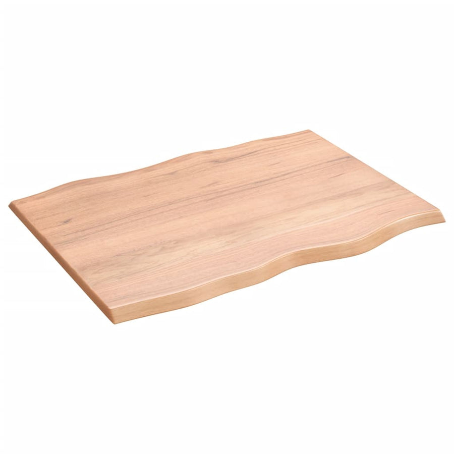 Tafelblad Natuurlijke Rand Eikenhout Lichtbruin 80 x 60 x 2 cm