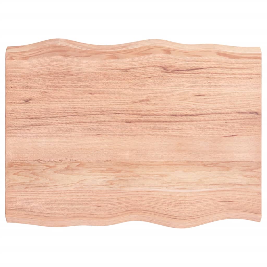 Tafelblad Natuurlijke Rand 80X60X(2-4) Cm Eikenhout Lichtbruin 80 x 60 x 4 cm
