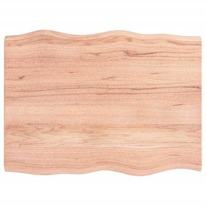 Tafelblad Natuurlijke Rand 80X60X(2-4) Cm Eikenhout Lichtbruin 80 x 60 x 4 cm