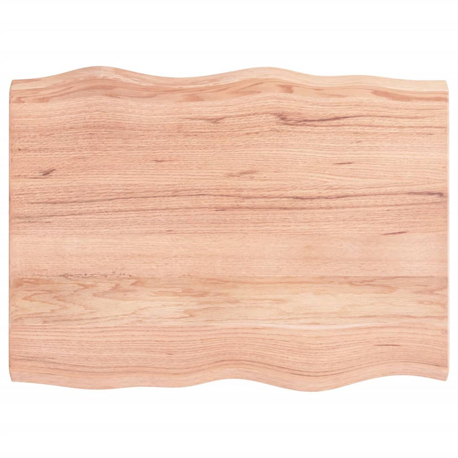 Tafelblad Natuurlijke Rand 80X60X(2-4) Cm Eikenhout Lichtbruin 80 x 60 x 4 cm