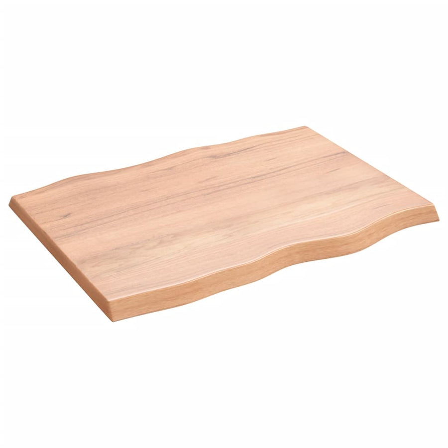 Tafelblad Natuurlijke Rand 80X60X(2-4) Cm Eikenhout Lichtbruin 80 x 60 x 4 cm