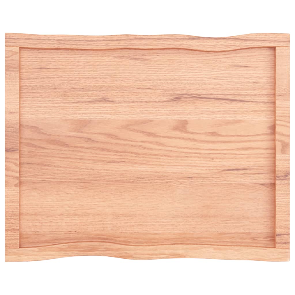 Tafelblad Natuurlijke Rand 80X60X(2-4) Cm Eikenhout Lichtbruin 80 x 60 x 4 cm