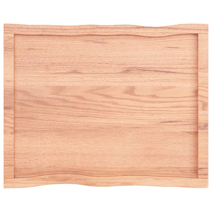 Tafelblad Natuurlijke Rand 80X60X(2-4) Cm Eikenhout Lichtbruin 80 x 60 x 4 cm