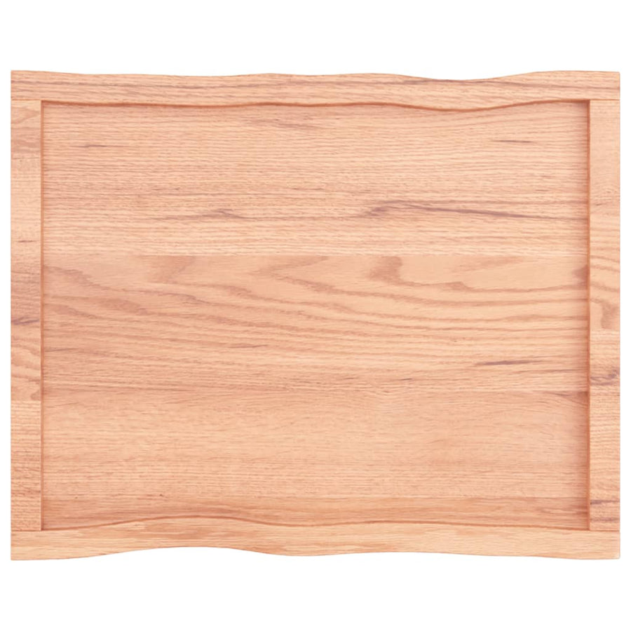 Tafelblad Natuurlijke Rand 80X60X(2-4) Cm Eikenhout Lichtbruin 80 x 60 x 4 cm