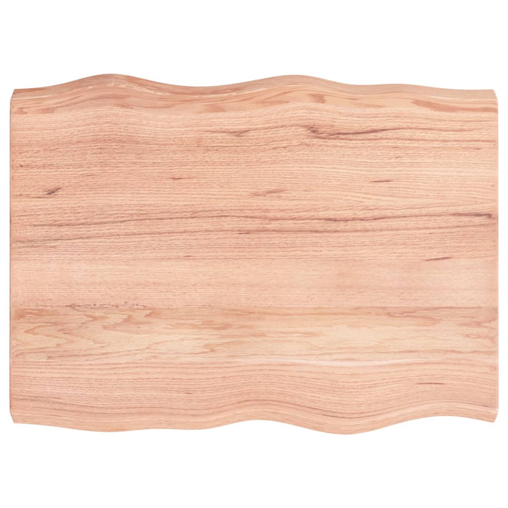 Tafelblad Natuurlijke Rand 80X60X(2-6) Cm Eikenhout Lichtbruin 80 x 60 x 6 cm