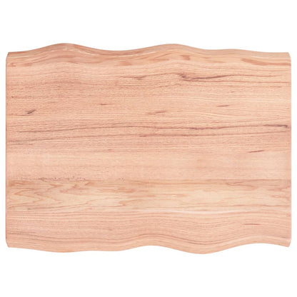 Tafelblad Natuurlijke Rand 80X60X(2-6) Cm Eikenhout Lichtbruin 80 x 60 x 6 cm