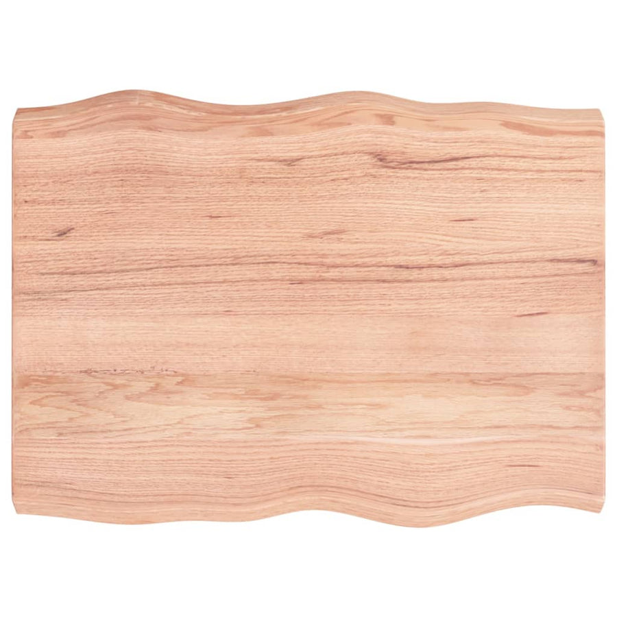 Tafelblad Natuurlijke Rand 80X60X(2-6) Cm Eikenhout Lichtbruin 80 x 60 x 6 cm