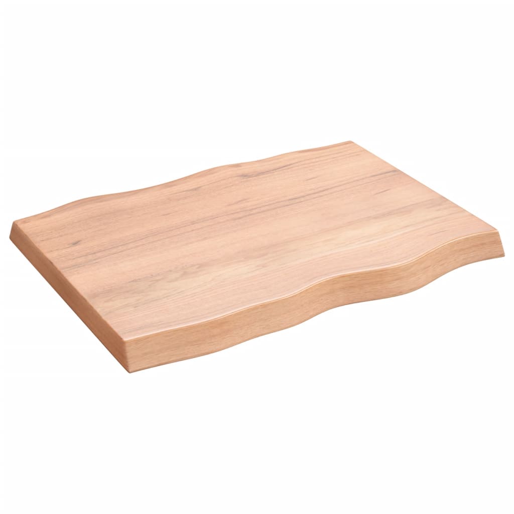 Tafelblad Natuurlijke Rand 80X60X(2-6) Cm Eikenhout Lichtbruin 80 x 60 x 6 cm