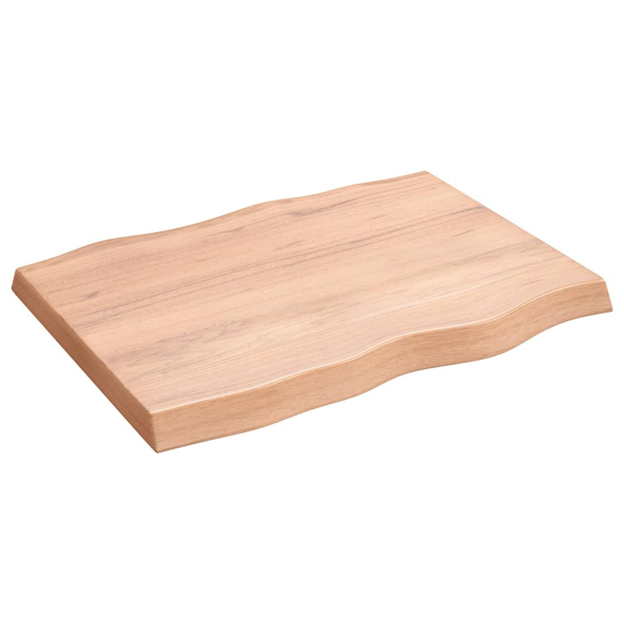 Tafelblad Natuurlijke Rand 80X60X(2-6) Cm Eikenhout Lichtbruin 80 x 60 x 6 cm