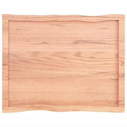 Tafelblad Natuurlijke Rand 80X60X(2-6) Cm Eikenhout Lichtbruin 80 x 60 x 6 cm