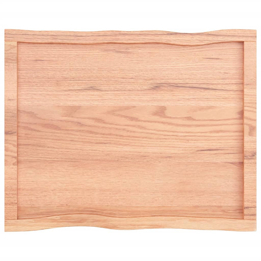 Tafelblad Natuurlijke Rand 80X60X(2-6) Cm Eikenhout Lichtbruin 80 x 60 x 6 cm