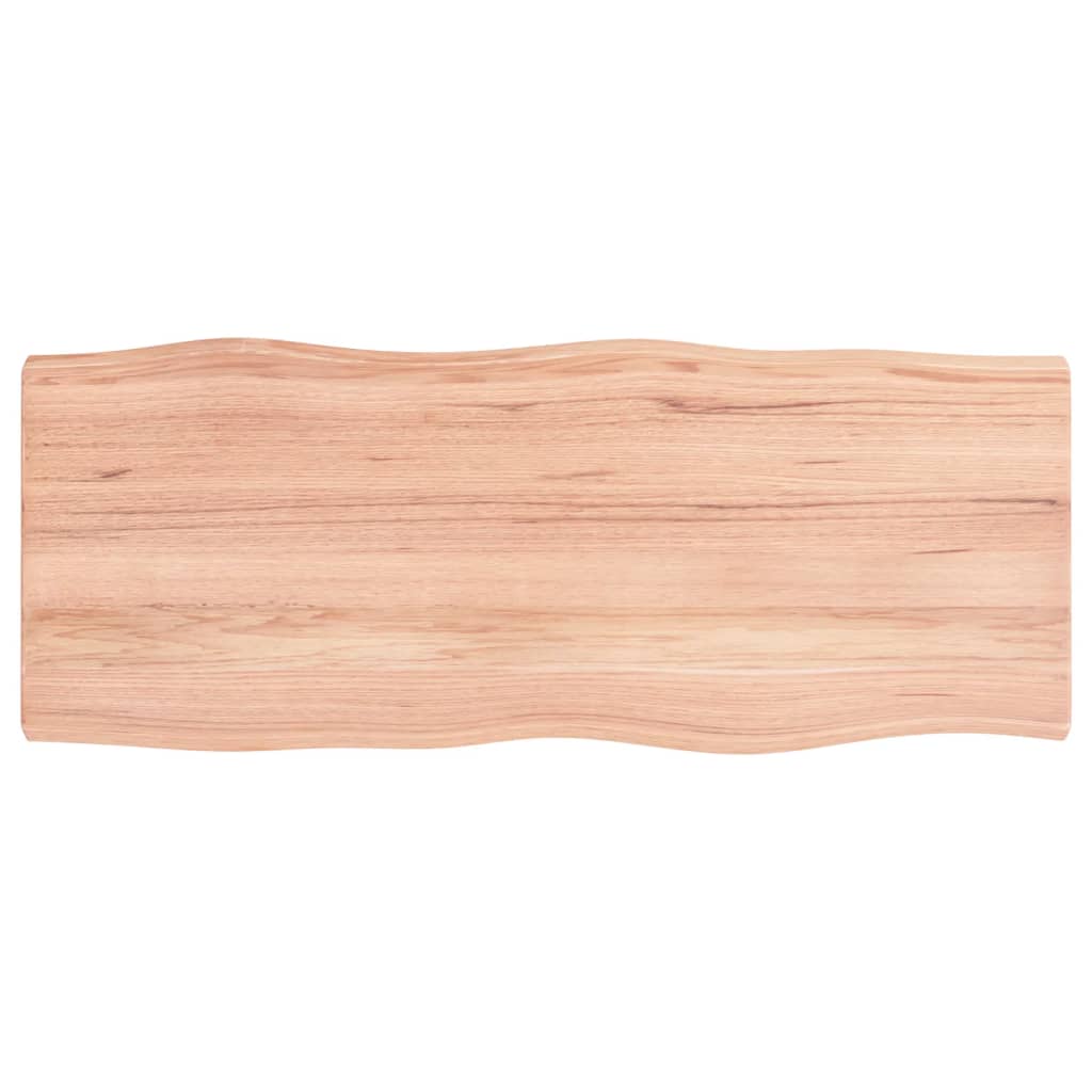 Tafelblad Natuurlijke Rand 00X40X(2-4) Cm Eikenhout Lichtbruin 100 x 40 x 4 cm
