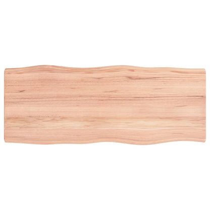 Tafelblad Natuurlijke Rand 00X40X(2-4) Cm Eikenhout Lichtbruin 100 x 40 x 4 cm