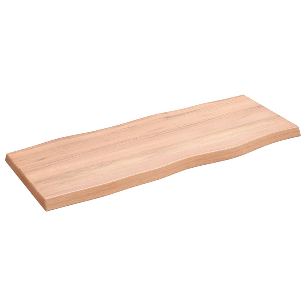 Tafelblad Natuurlijke Rand 00X40X(2-4) Cm Eikenhout Lichtbruin 100 x 40 x 4 cm