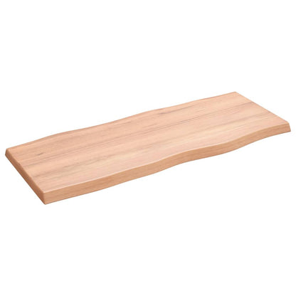 Tafelblad Natuurlijke Rand 00X40X(2-4) Cm Eikenhout Lichtbruin 100 x 40 x 4 cm