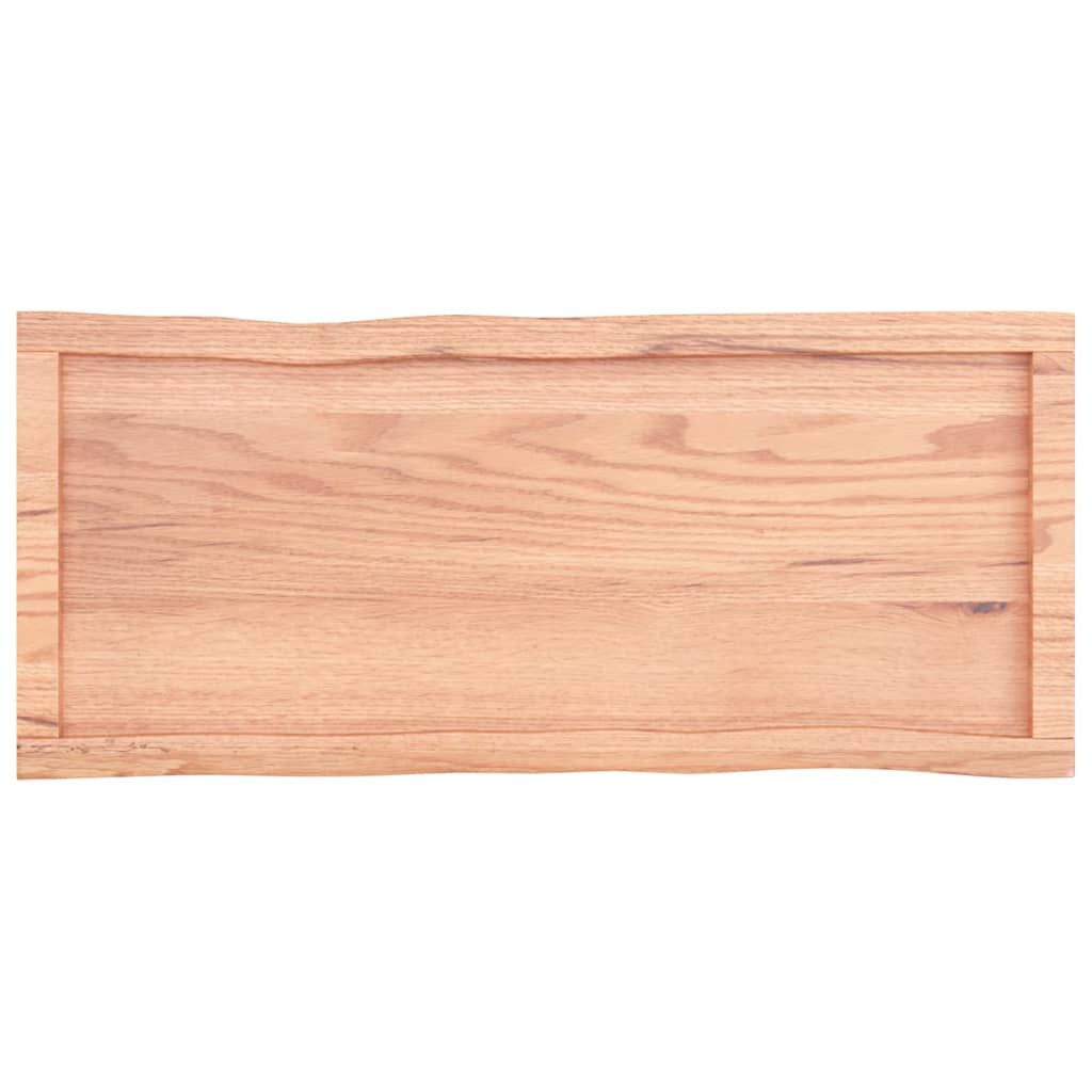 Tafelblad Natuurlijke Rand 00X40X(2-4) Cm Eikenhout Lichtbruin 100 x 40 x 4 cm
