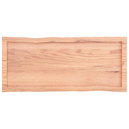 Tafelblad Natuurlijke Rand 00X40X(2-4) Cm Eikenhout Lichtbruin 100 x 40 x 4 cm