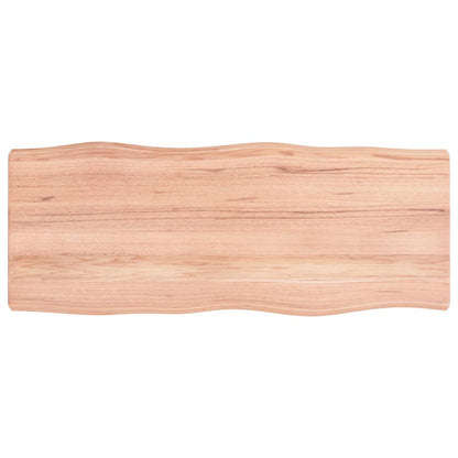 Tafelblad Natuurlijke Rand 00X40X(2-6) Cm Eikenhout Lichtbruin 100 x 40 x 6 cm