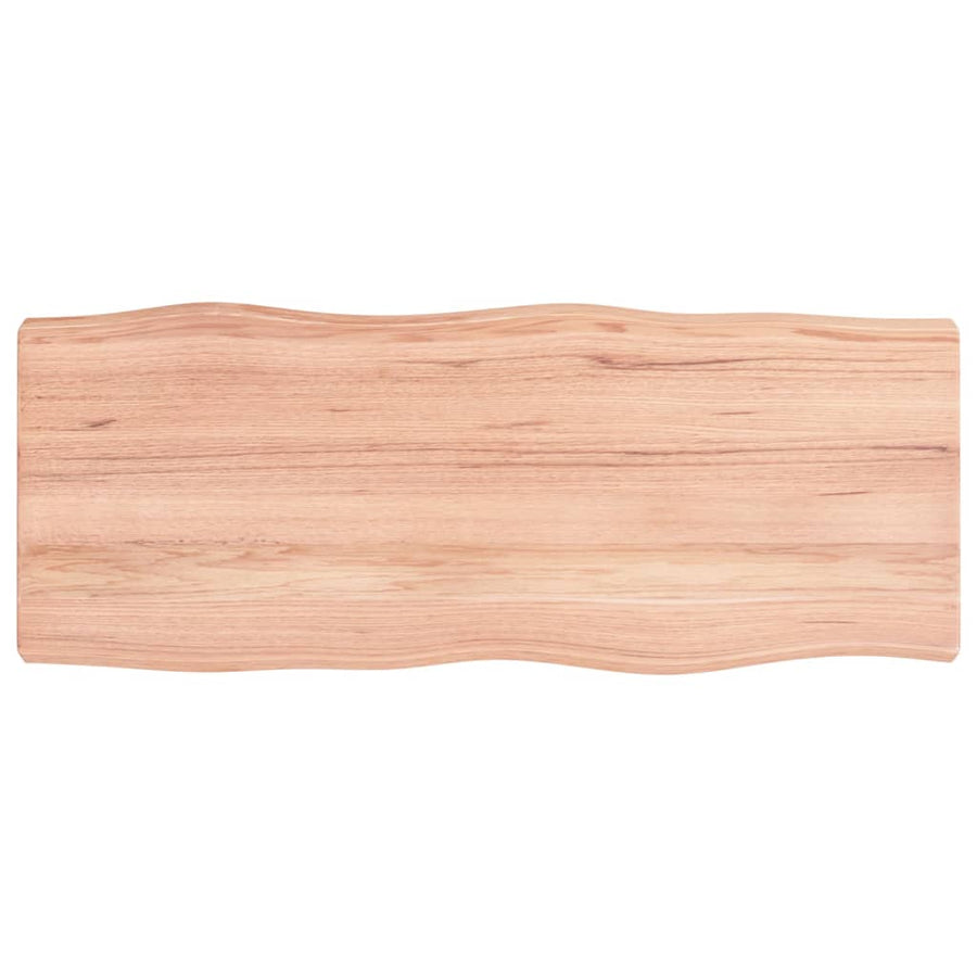 Tafelblad Natuurlijke Rand 00X40X(2-6) Cm Eikenhout Lichtbruin 100 x 40 x 6 cm